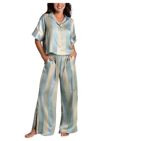 Midnight Bakery Women's 2-Pc. Joplin Satin Pajamas Set - Navy - Picture 1 of 2